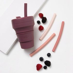 Stojo Collapsible Cup With 4 Reusable Straws